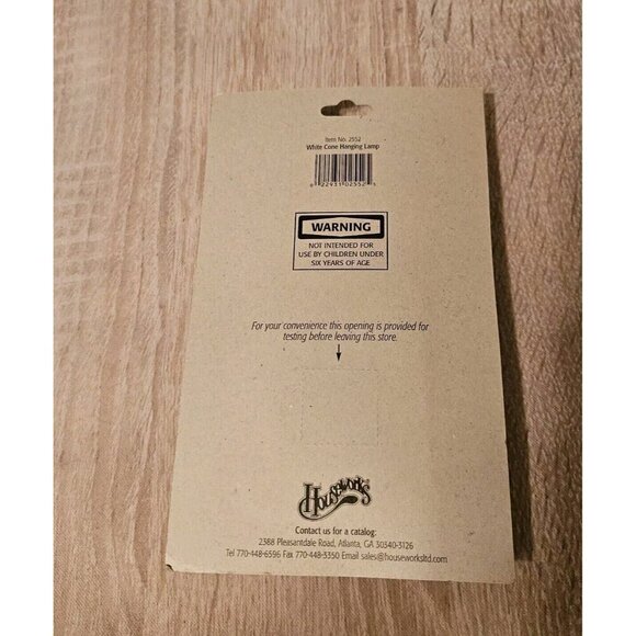 Houseworks Dollhouse Minature White Cone Hanging Lamp 1" Scale 12 Volt New - Picture 2 of 3